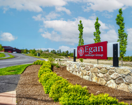 Egan Landscape Group Custom Pylon Sign in Plymouth Mass by Zebra Visuals