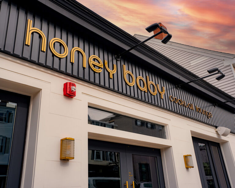 Honey Baby Cocktail Lounge Wall Letter Sign by Zebra Visuals