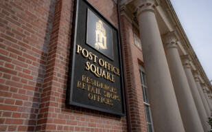 Post Office Square Gold Leaf Smaltz Sign by Zebra Visuals