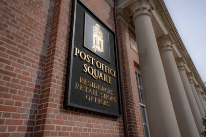 Post Office Square Gold Leaf Smaltz Sign by Zebra Visuals