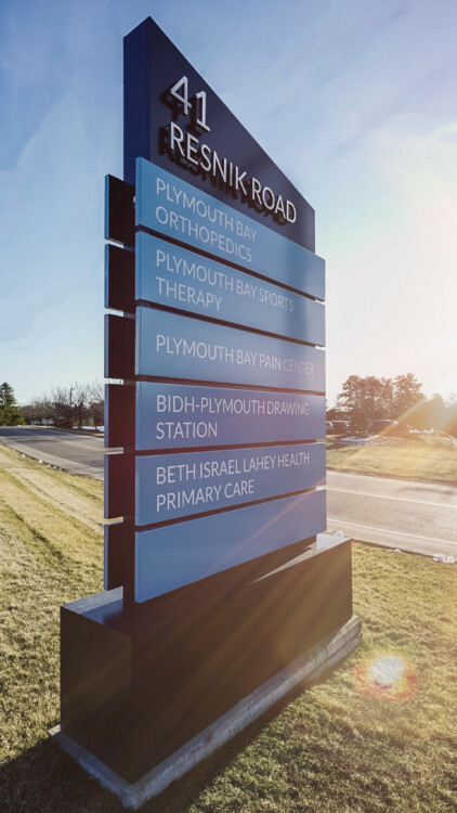 Blue Wayfinding Sign (41 Resnik Road)