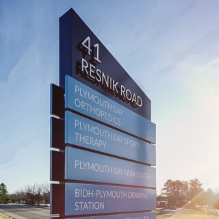 Blue Wayfinding Sign (41 Resnik Road)