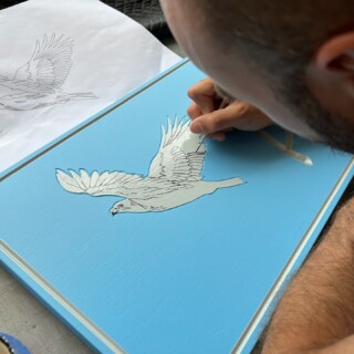 Hand painting carved sign