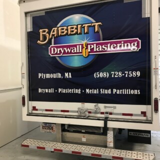 Truck lettering plymouth south shore zebra visuals Babbitt Rear