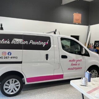 Truck lettering plymouth south shore zebra visuals Julies Paint