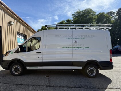 Truck lettering plymouth south shore zebra visuals Shea 24 Transit Drivers Side