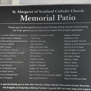 St Margarets Donor Plaque