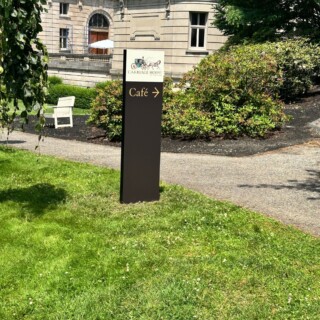 Carriage House at The Elms Cafe Wayfinding Signage by Zebra Visuals