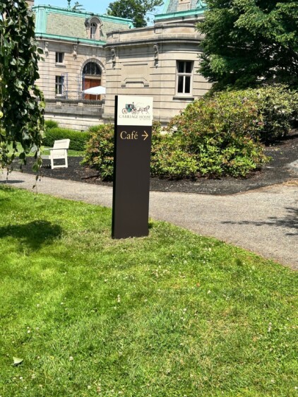 Carriage House at The Elms Cafe Wayfinding Signage by Zebra Visuals