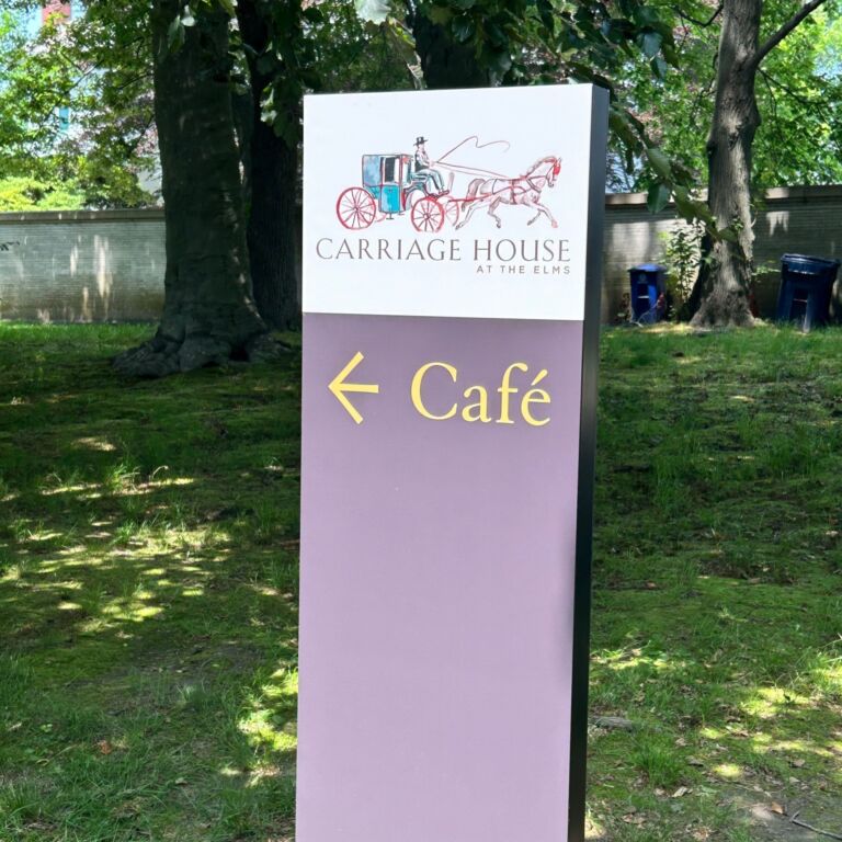Carriage House at the Elms Wayfinding Signs by Zebra Visuals