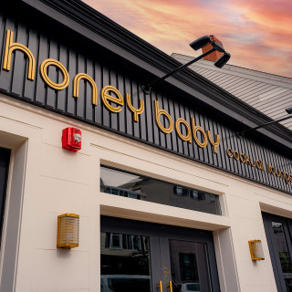 Honey Baby Cocktail Lounge Wall Letter Sign by Zebra Visuals