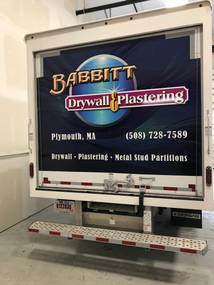 Truck lettering plymouth south shore zebra visuals Babbitt Rear