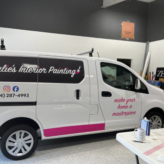 Truck lettering plymouth south shore zebra visuals Julies Paint