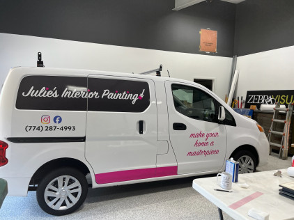 Truck lettering plymouth south shore zebra visuals Julies Paint