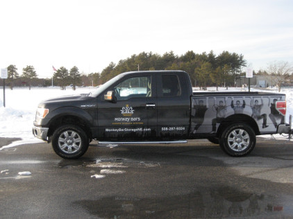 Truck lettering plymouth south shore zebra visuals MB Truck