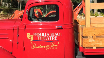 Truck lettering plymouth south shore zebra visuals Priscilla Beach Theatre