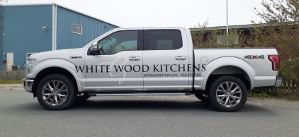 Truck lettering plymouth south shore zebra visuals WWK White Pick UP