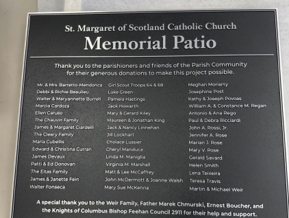 St Margarets Donor Plaque
