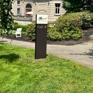 Carriage House at The Elms Cafe Wayfinding Signage by Zebra Visuals