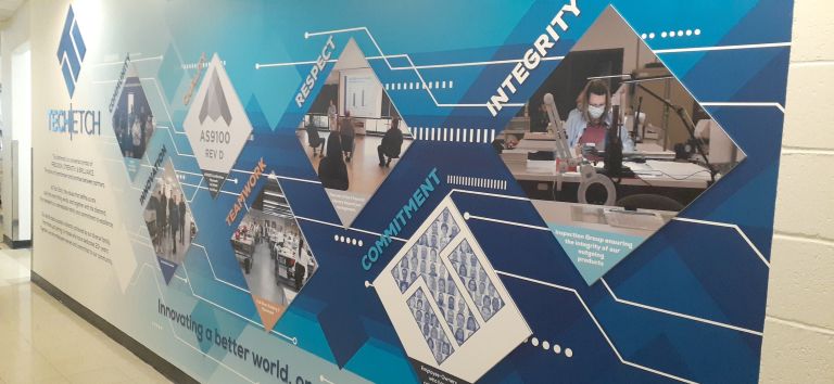 Tech etch plymouth custom mural wall graphics
