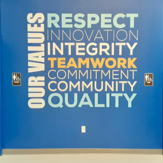 Custom interior vinyl wall graphics