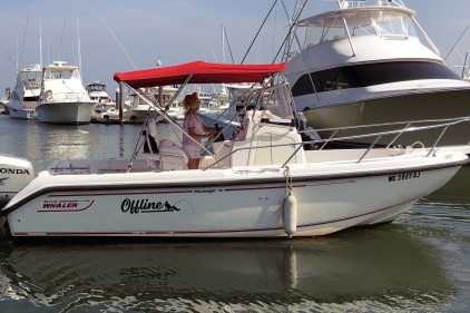 "Offline" Boston Whaler Boat Lettering Plymouth MA