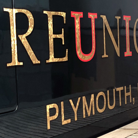 Red Boat Lettering Zebra Visuals | Custom Boat Lettering & Decals | Plymouth | Cape Cod…
