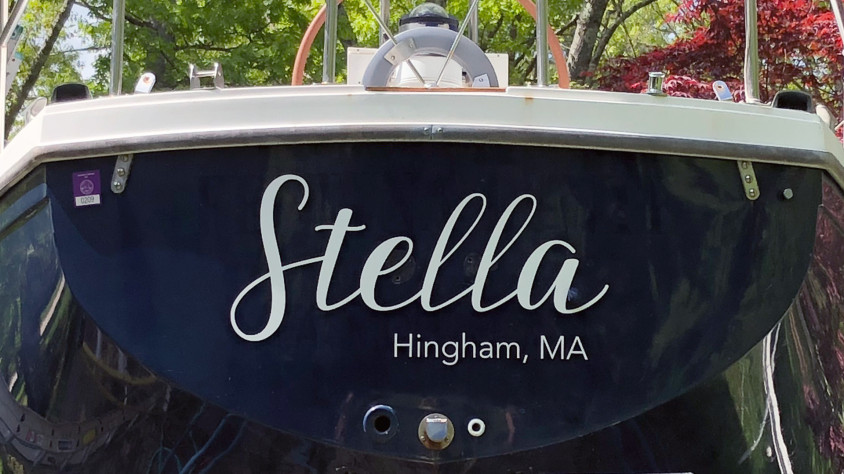 Red Boat Lettering Zebra Visuals | Custom Boat Lettering & Decals | Plymouth | Cape Cod…